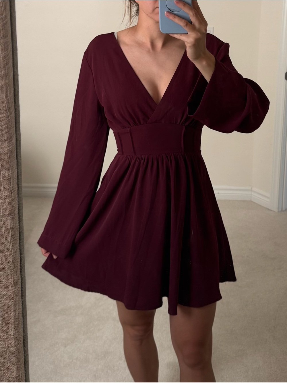 Dynamite Burgundy Long Sleeve Dress Size Small